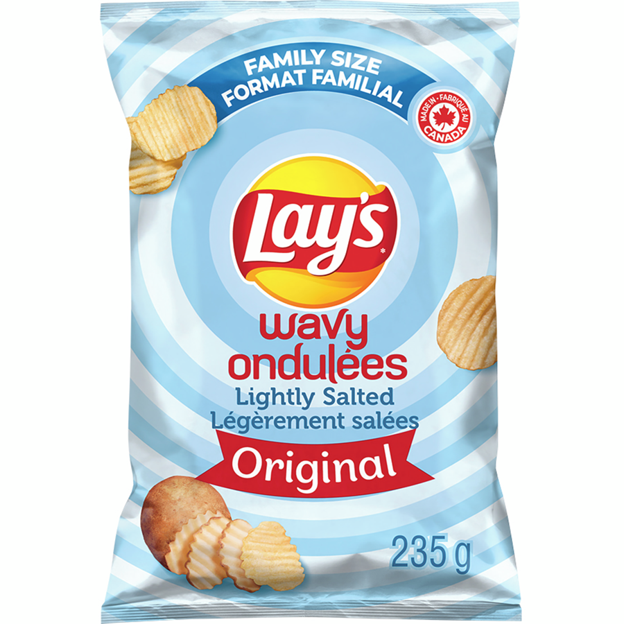 Lays Wavy Potato Chips Family Size (Lightly Salted)