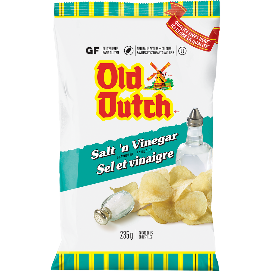 Old Dutch Salt and Vinegar Potato Chips 235g
