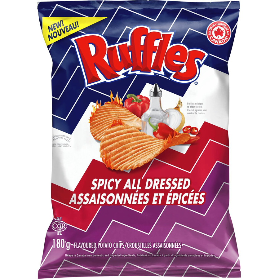 Ruffles Spicy All Dressed Potato Chips 180g