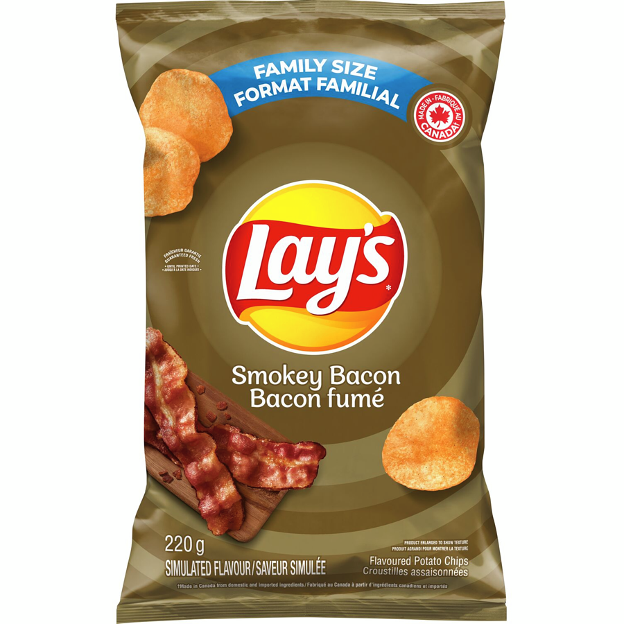 Lays Smokey Bacon Potato Chips 220g