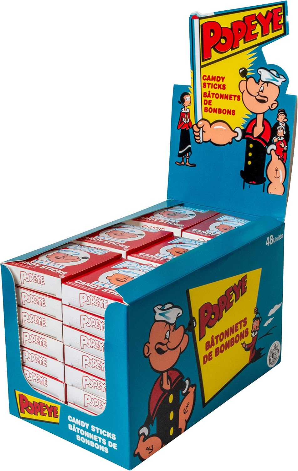 Popeye Candy Sticks 16g 48 Pack Bulk Candy Box