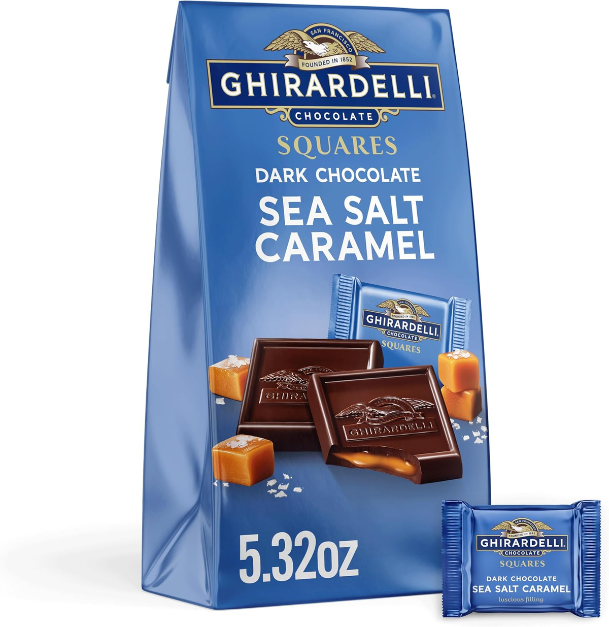 Sea Salt Caramel Dark Chocolate Squares 151g