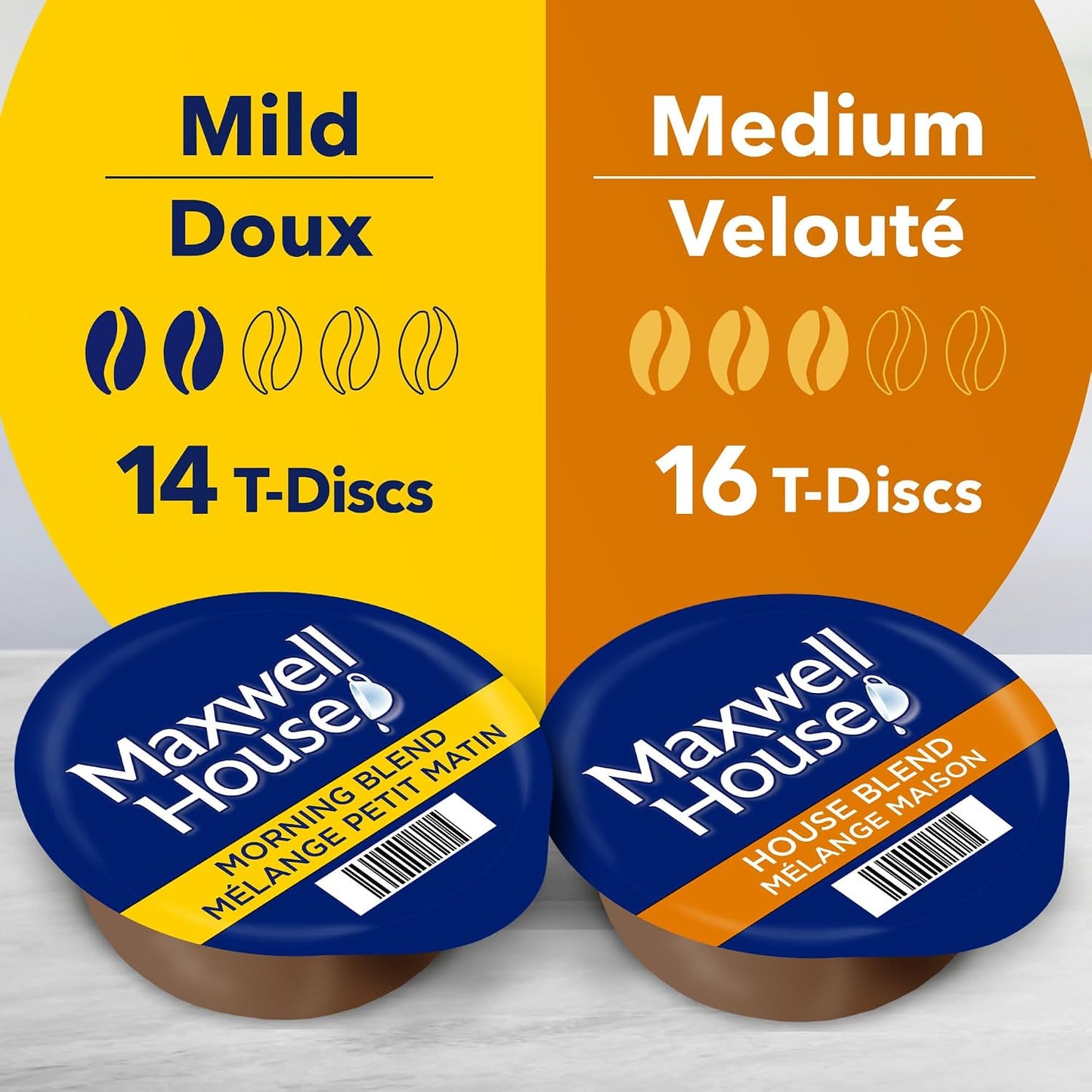 Tassimo Maxwell House Morning Blend & House Blend Coffee T-Discs 30ct – Variety Pack, Compatible with Tassimo Brewers