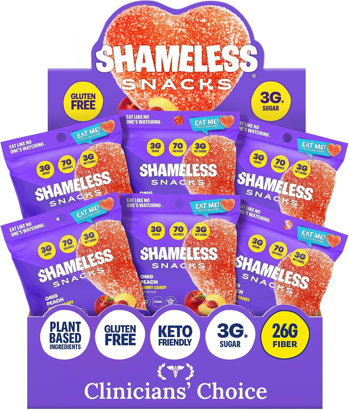 OMG Sour Peach Gummies 6 Pack