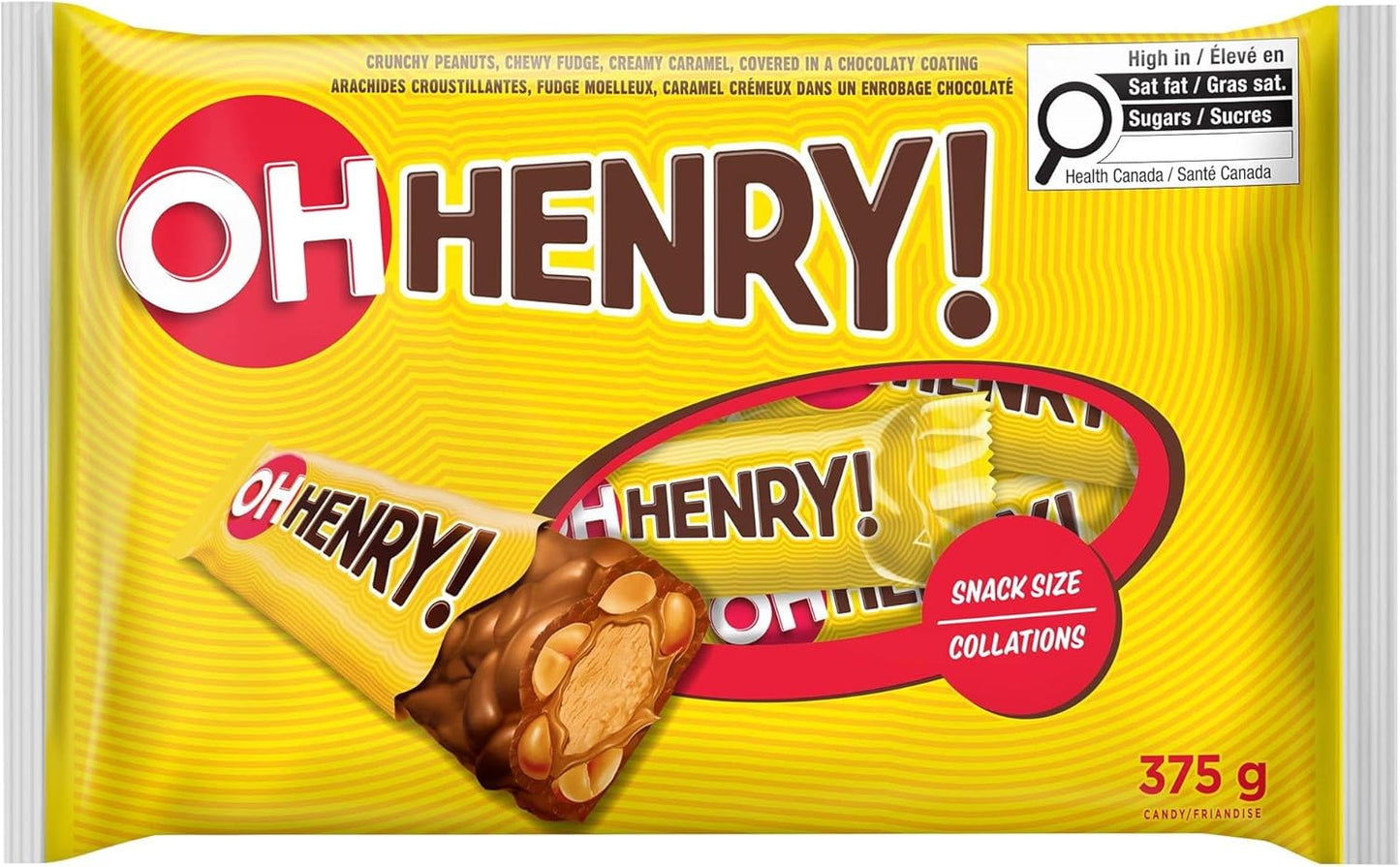 Oh Henry! Chocolate Bars Snack Size 375g