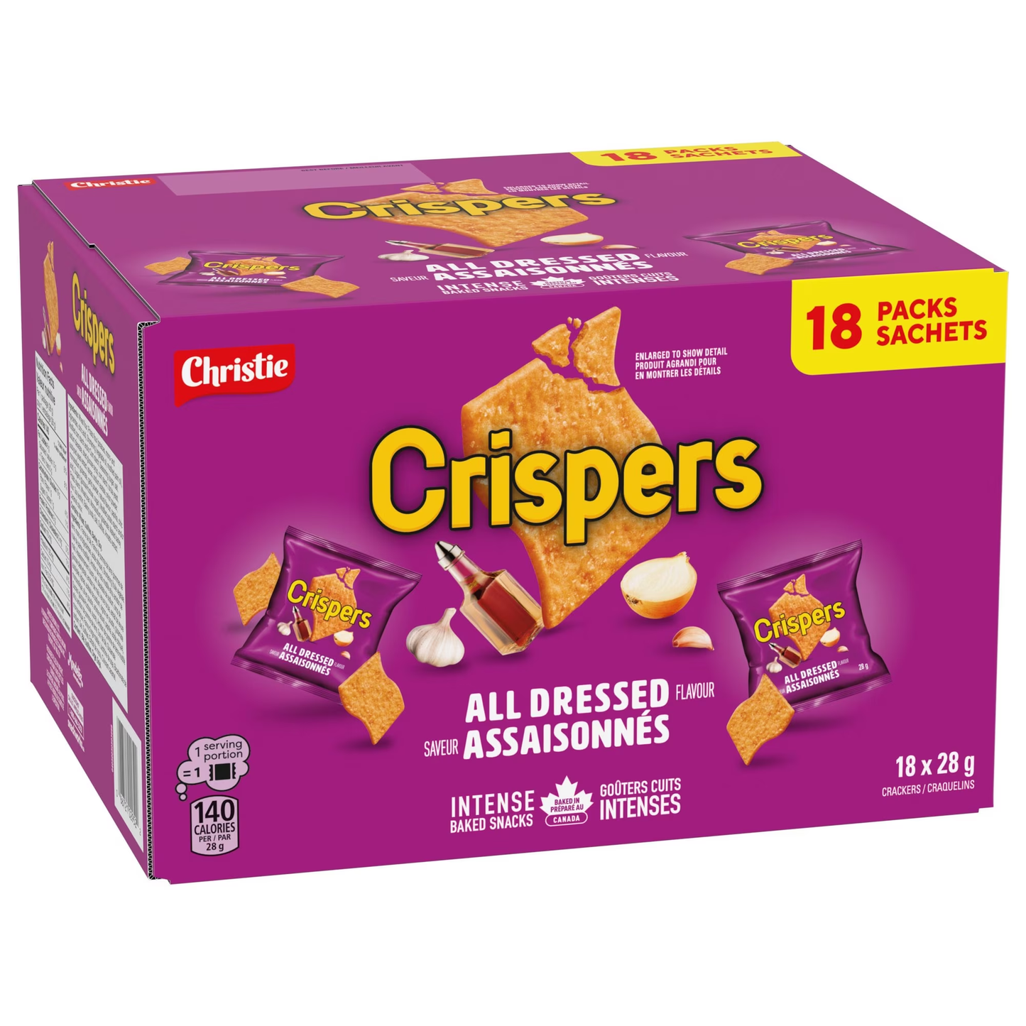Crispers All Dressed Crackers Snack Size 28g x 18ct