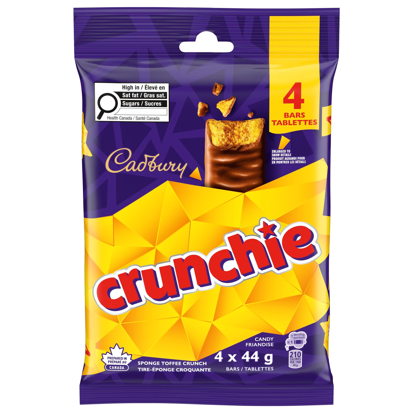 Crunchie Chocolate Bars Full Size 44g x 4ct