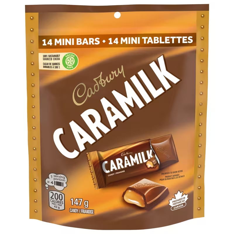 Cadbury Caramilk Chocolatey Candy 14ct Mini Size Bars