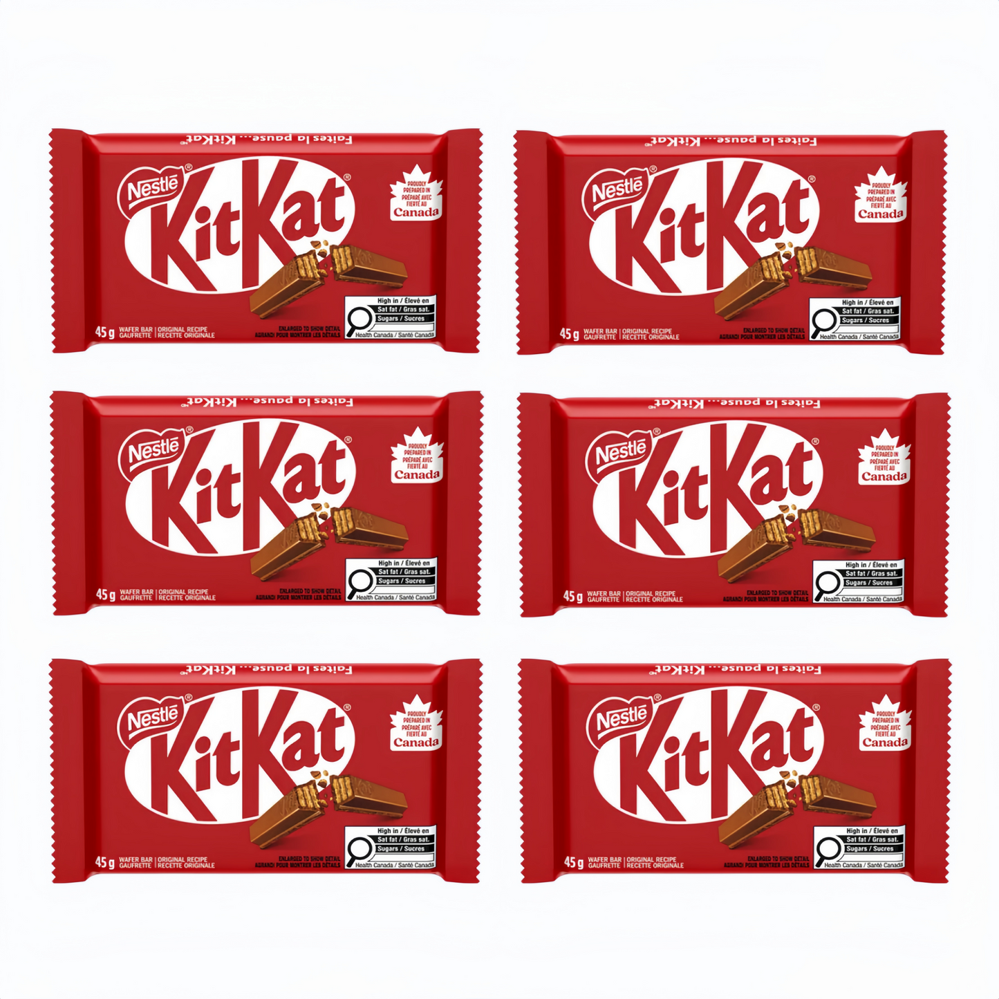 KitKat Wafer Bar 45g Full Size Original Flavor, Crispy Wafers Enrobed in Smooth Milk Chocolate