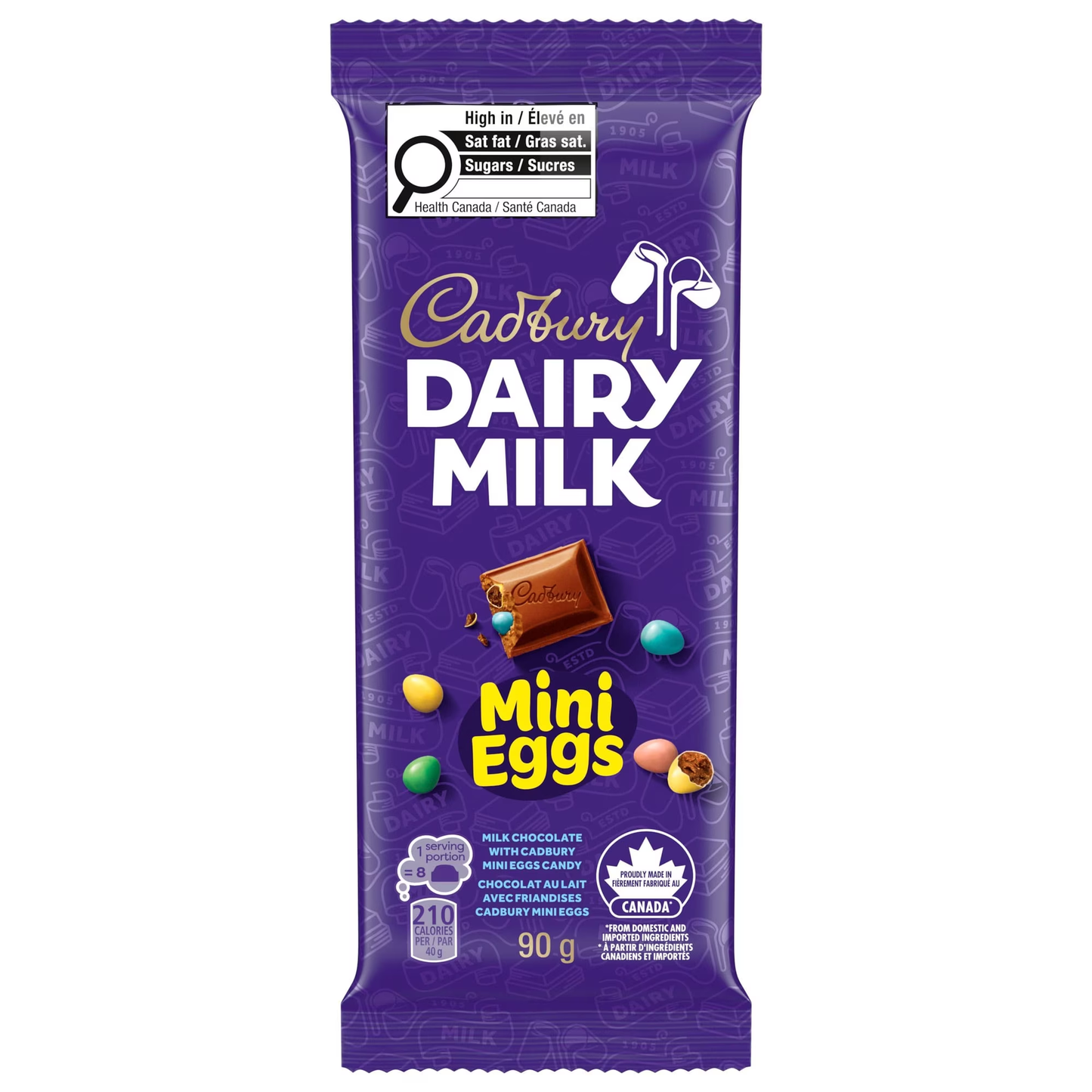 Cadbury Dairy Milk Chocolate Bar with Mini Eggs Candy 90g