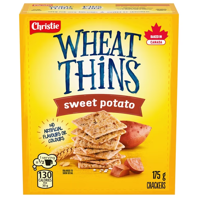 Wheat Thins Sweet Potato Crackers 175g baked with wheat and sweet potato