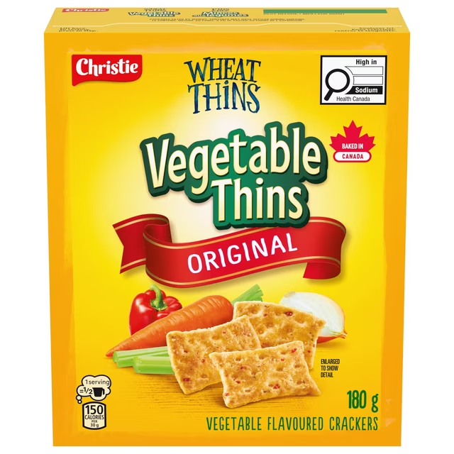 Wheat Thins Vegetable Thins Crackers 180g vegetable flavoured crackers