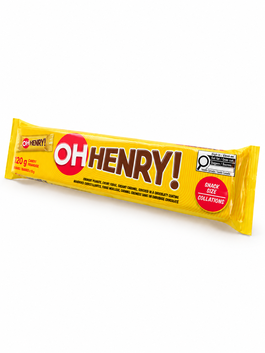 OH HENRY!Snack Size Candy Bars,Individually Wrapped Chocolate Treats,4.23OZ,8×15g snack size candy bars with peanuts,caramel & fudge.Individually wrapped chocolate treats for everyday snacks