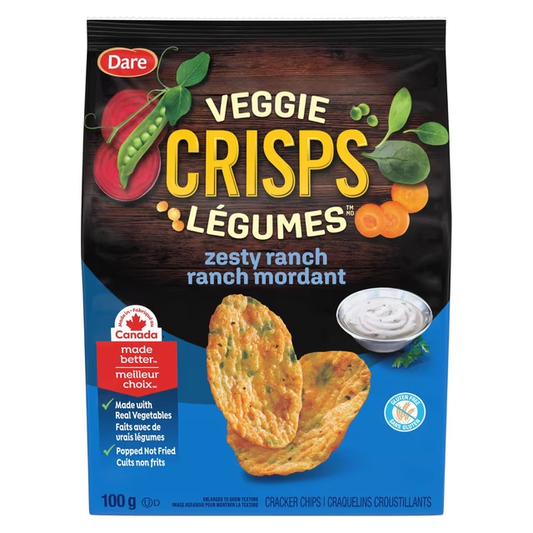 Dare Veggie Crisps Zesty Ranch 100g made with real vegetables