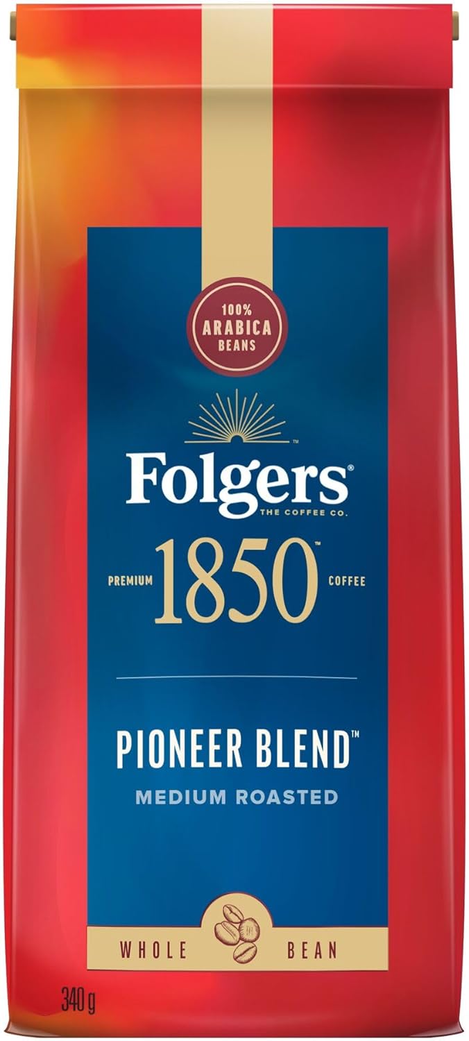Folgers 1850 Pioneer Blend Coffee Whole Bean 340g