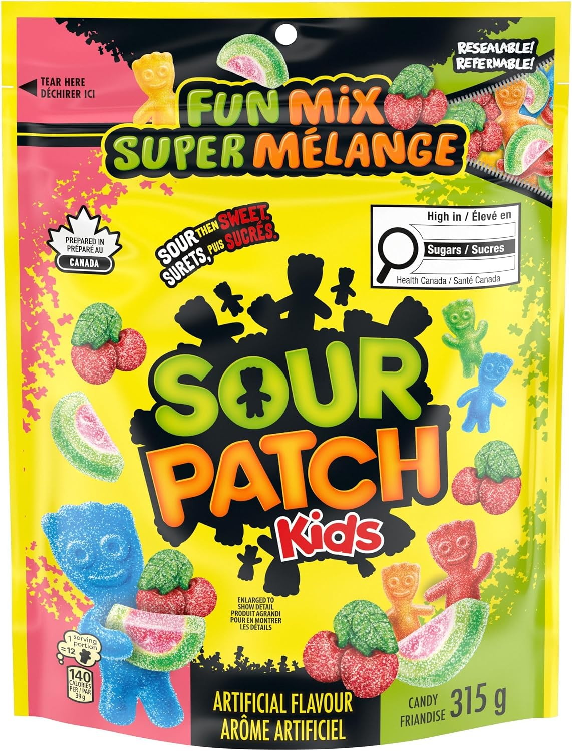 Sour Patch Kids Fun Mix Sour Candy 315g Resealable Bag