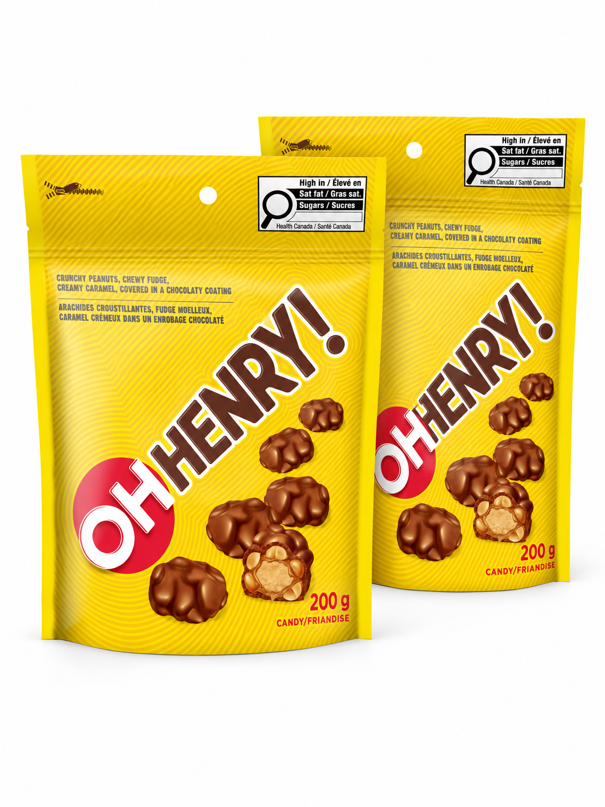 OH HENRY! Mini Candy Bars Value Pack, Chocolate Caramel Fudge, 2 x 7.05 OZ