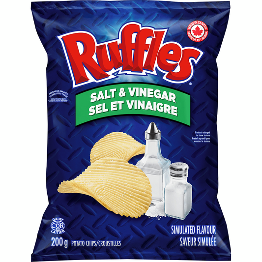 Ruffles Salt & Vinegar Potato Chips 200g