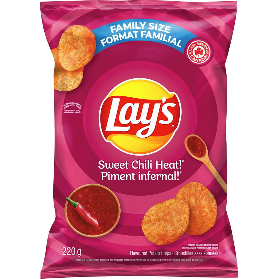 Lays Sweet Chili Heat Potato Chips 220g