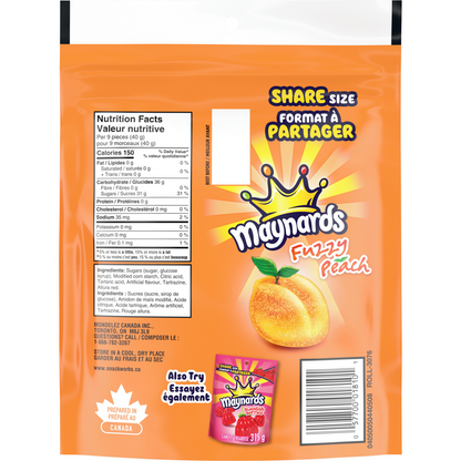 Maynards Fuzzy Peach Gummy Candy 308g