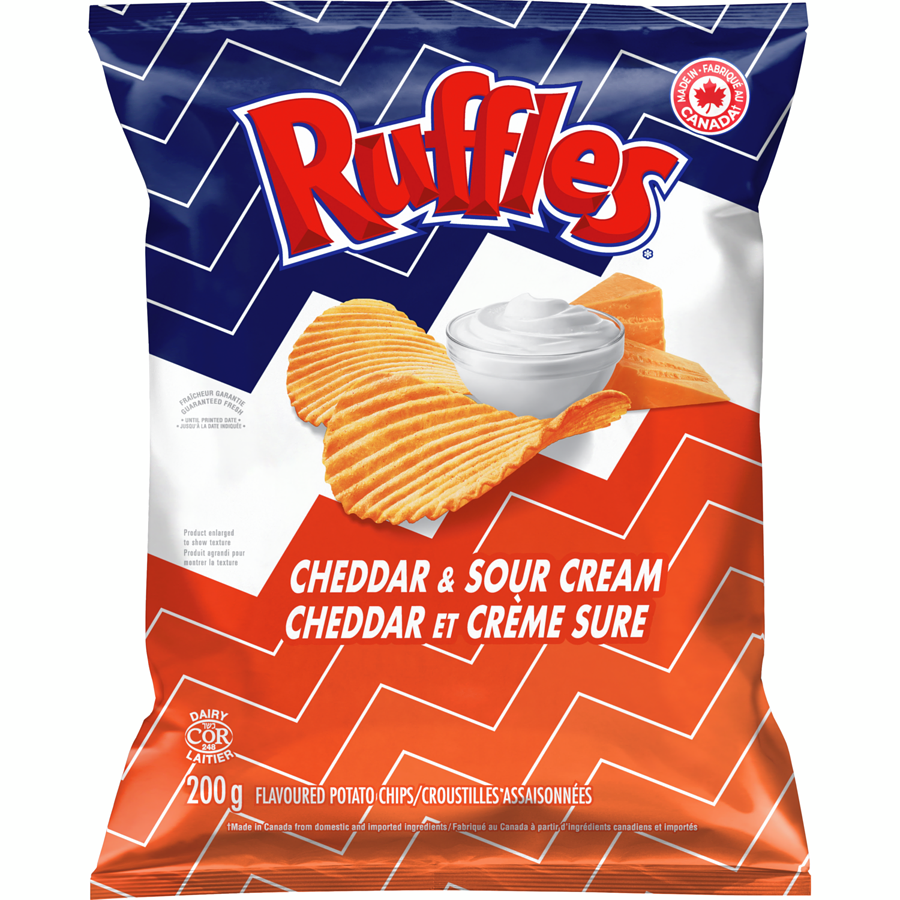 Ruffles Cheedar & Sour Cream Potato Chips 200g
