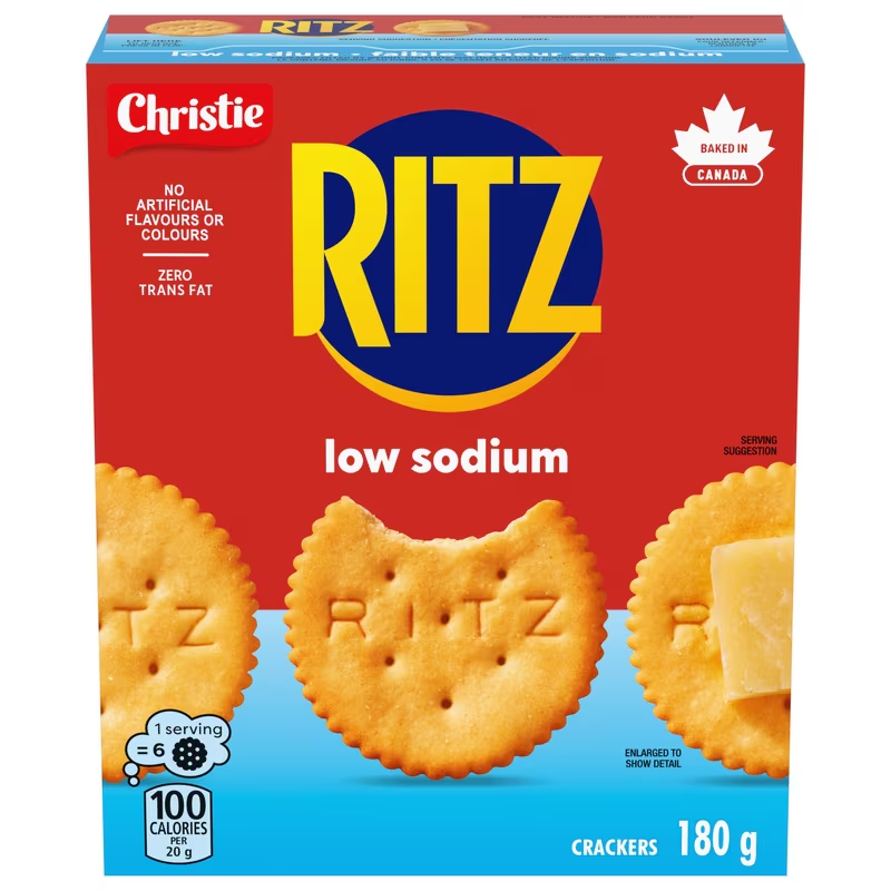RITZ Low Sodium Crackers 180g classic crispy crackers