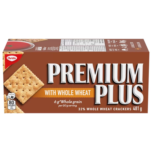 Premium Plus Whole Wheat Crackers 481g with 32% whole wheat