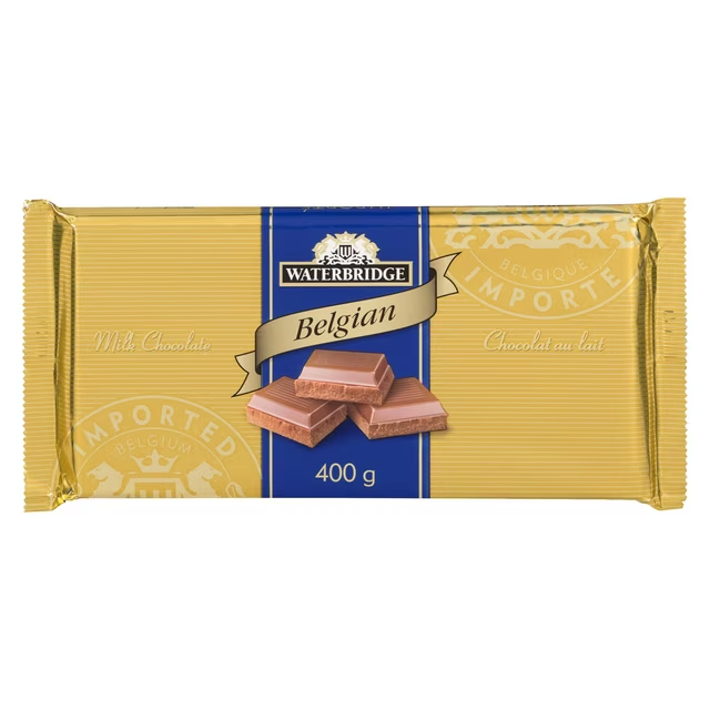 Waterbridge Gold Bar Belgian Milk Chocolate 400g