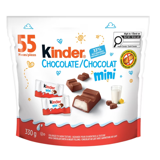 Mini milk chocolate bars 55 count 330g