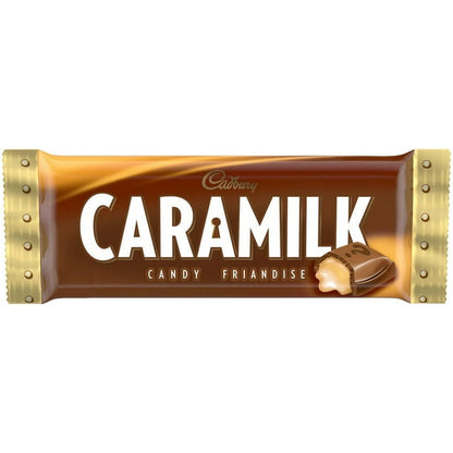 Cadbury Caramilk chocolate bar 50g packaging, showing the purple wrapper and chocolate bar