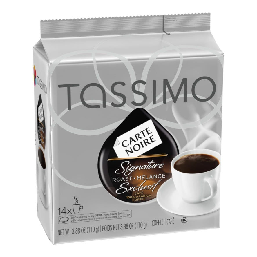 Tassimo Carte Noire Signature Roast Coffee T-Discs 14ct, showing the box and coffee pods