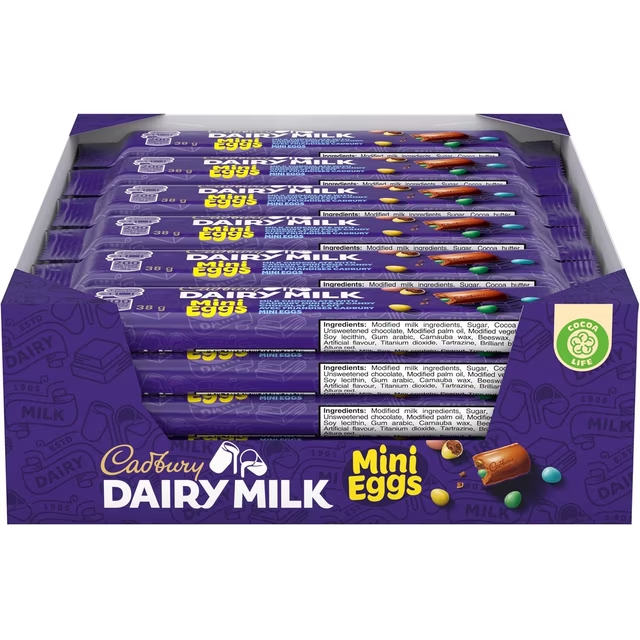 Cadbury Dairy Milk Mini Eggs Chocolate Bars 24 x 38g, 912g total, made in Canada