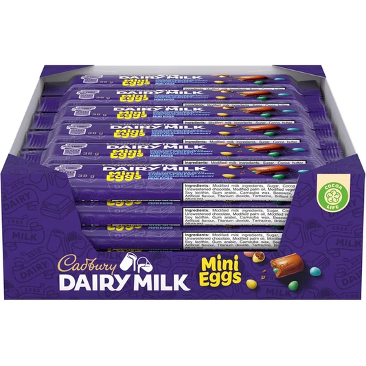 Cadbury Dairy Milk Mini Eggs Chocolate Bars 24 x 38g, 912g total, made in Canada