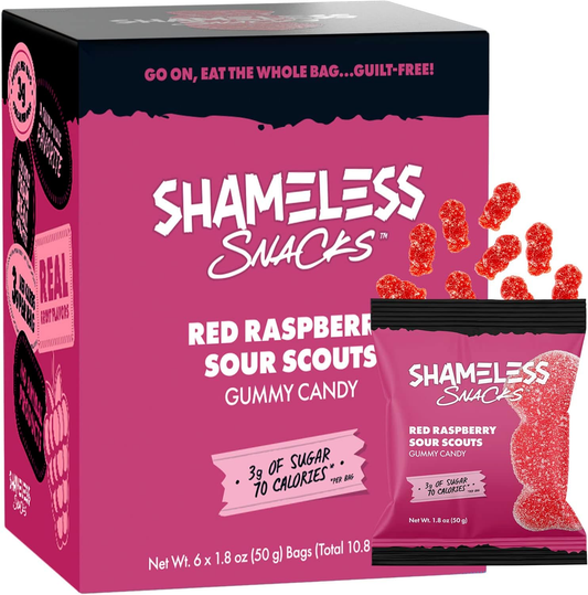 Red Raspberry Sour Gummies 6 Pack