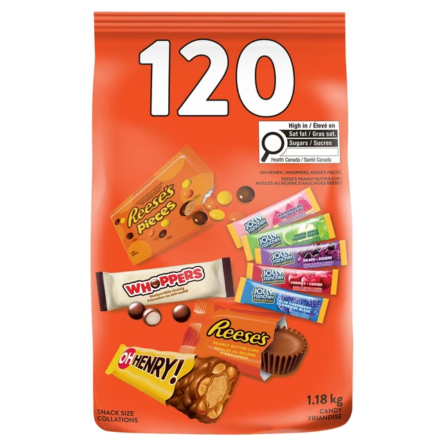 Assorted Halloween Candy Variety Bag 120 Count 1.18kg