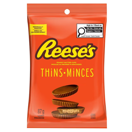 REESE’S THiNS Mini Peanut Butter Cups Milk Chocolate 87g