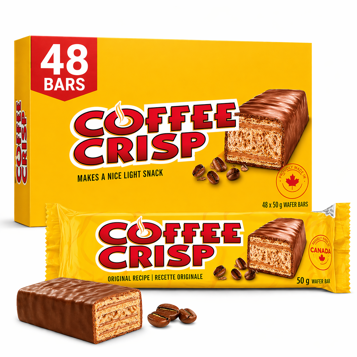 Coffee Crisp Chocolate Bars 50g x 48 bars