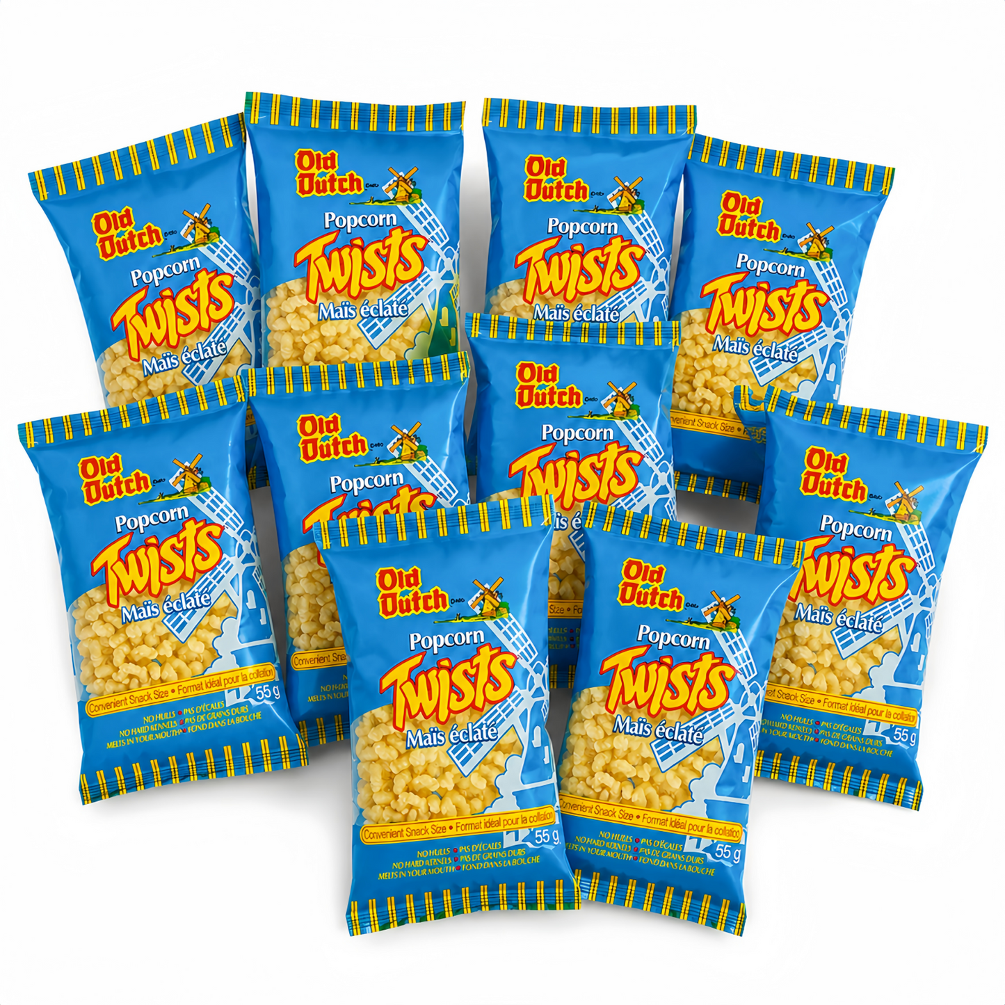 Old Dutch Twist Popcorn Snacks Mini Size 55g x 10ct
