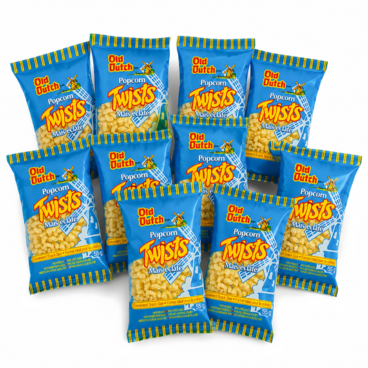 Old Dutch Twist Popcorn Snacks Mini Size 55g x 10ct