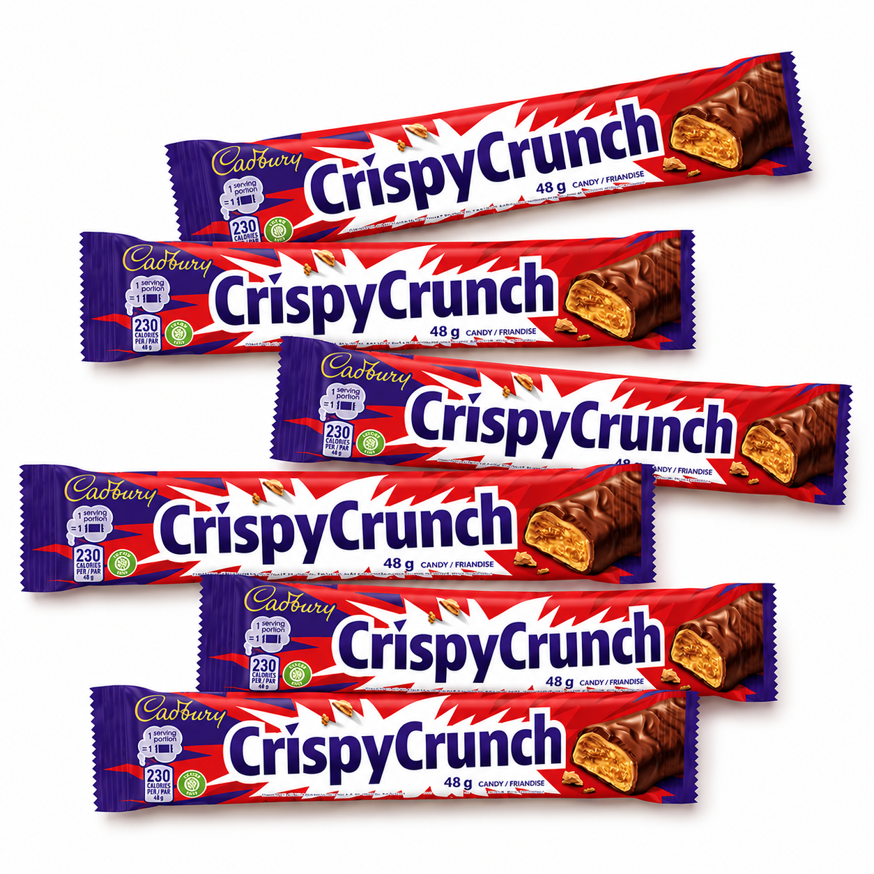 Crispy Crunch Chocolatey Candy Bars Full Size 48g each
