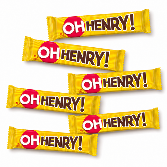 OH Henry! Chocolate Candy Bars Full Size 58g each – Peanut, Fudge & Caramel
