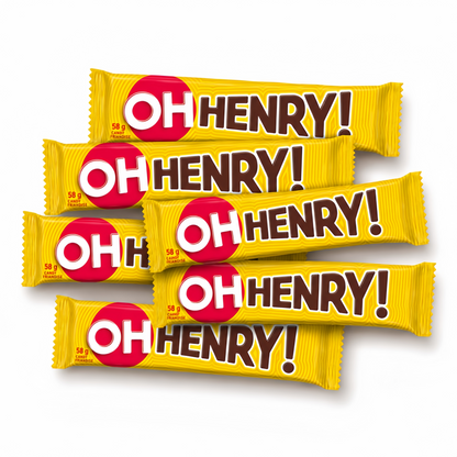 OH Henry! Chocolate Candy Bars Full Size 58g each – Peanut, Fudge & Caramel