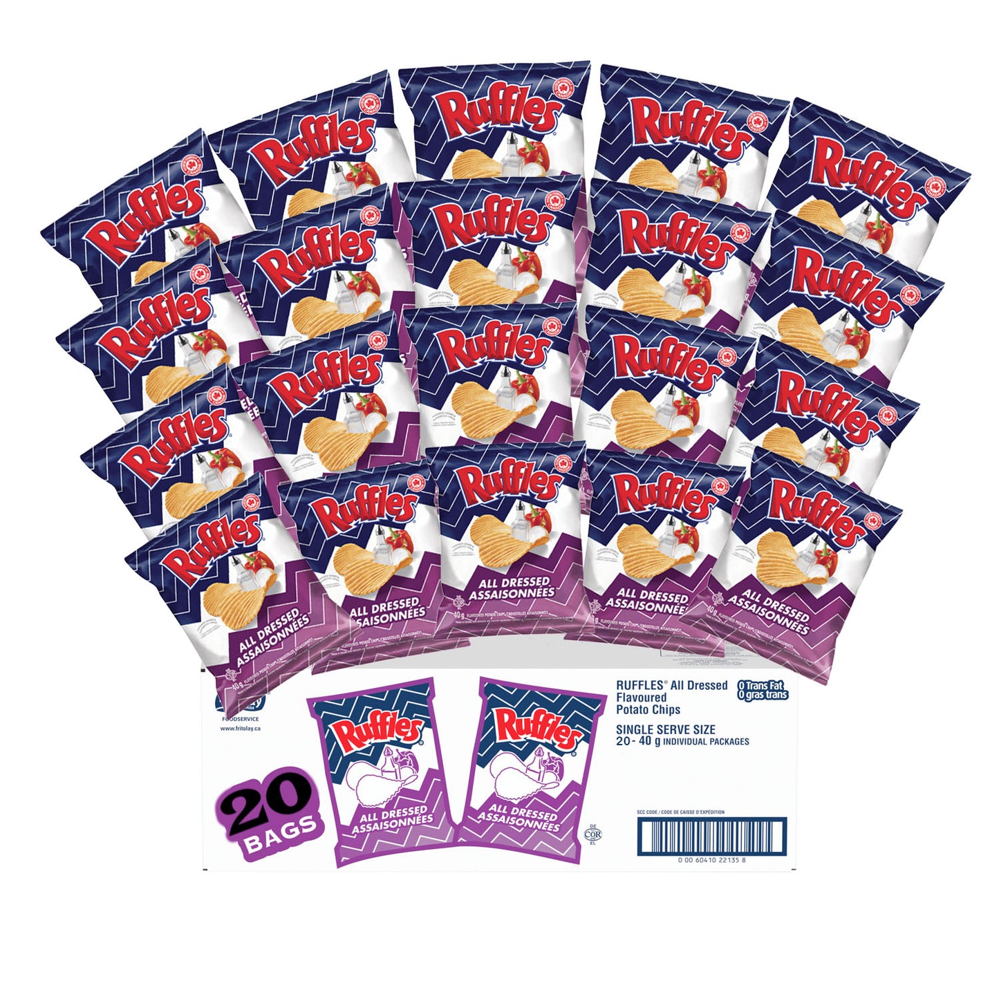 Ruffles All Dressed Potato Chips Minis 40g x 20ct