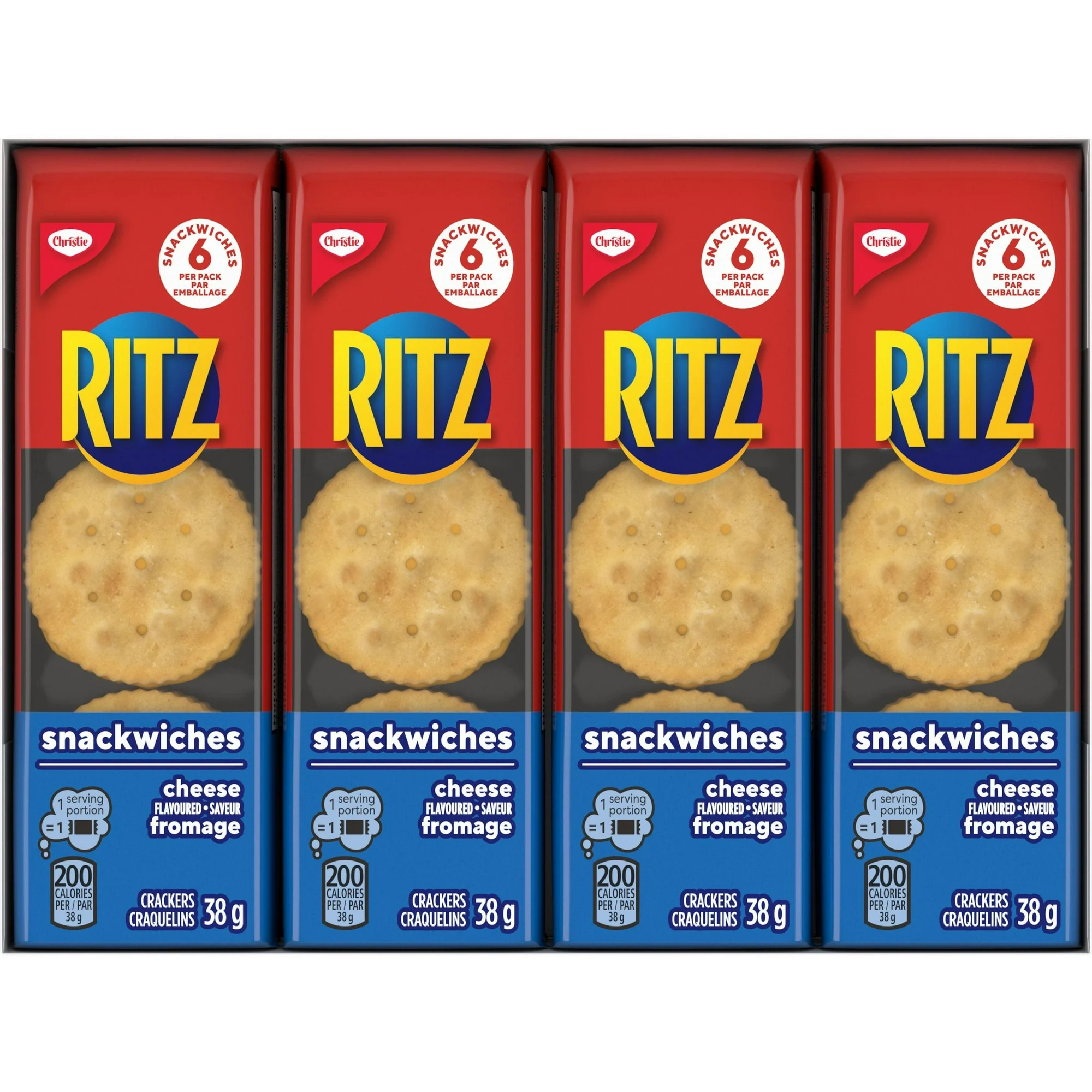RITZ Snackwich Crackers Individually Wrapped Packs – Cheese Flavour, 8 ...