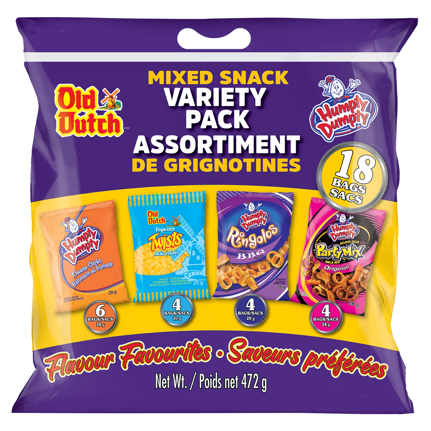 Old Dutch Snacks Poly Variety Pack 18 Packs