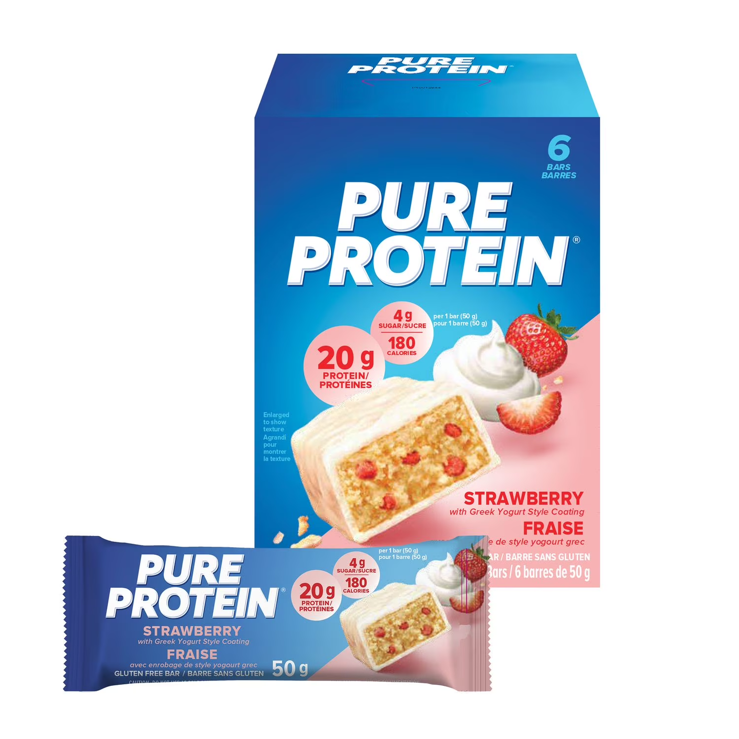 Pure Protein Strawberry Bars 6ct x 50 g