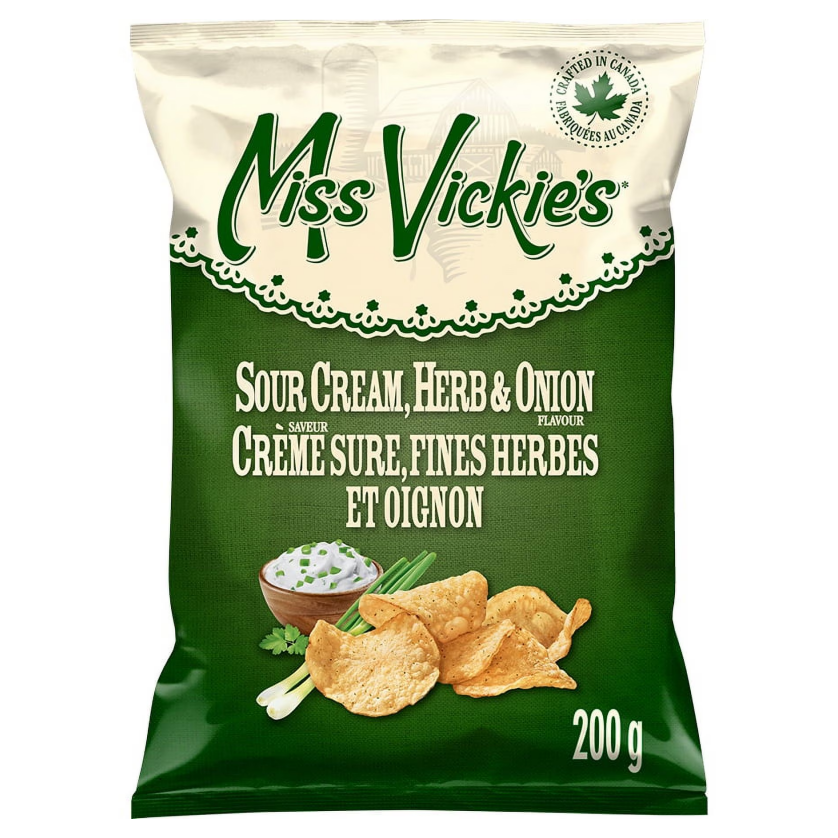 Miss Vickie's Kettle Cooked Potato Chips 200g (Sour Cream, Herb & Onion)