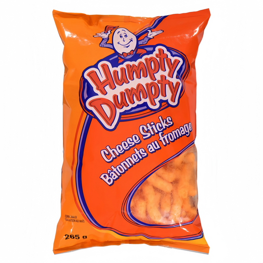 Old Dutch Humpty Dumpty Cheese Sticks 265g packaging, showing the bag and crunchy cheese sticks