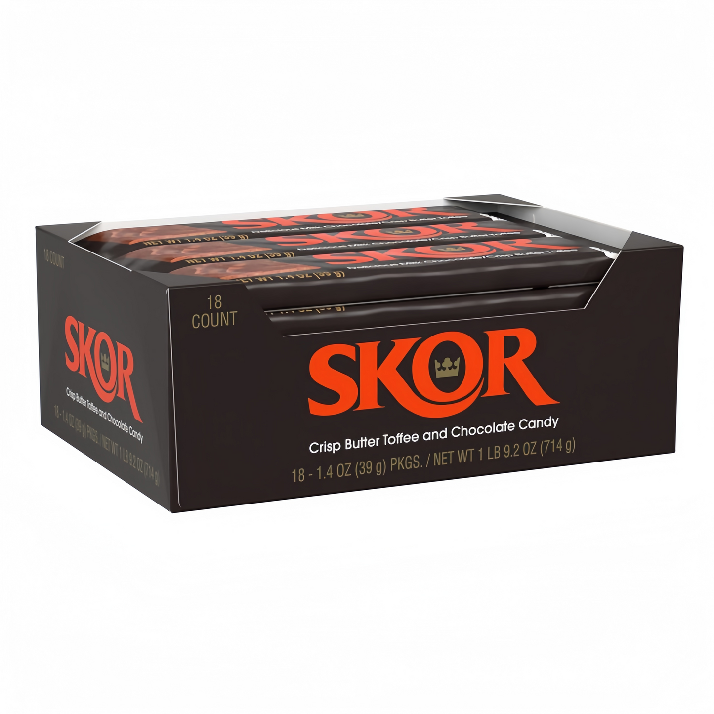 SKOR Chocolate Candy Bars Full Size 39g x 18ct Box