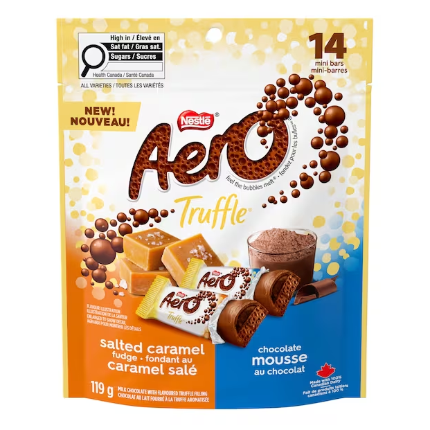 Aero Mini Bars 14ct Bag, Salted Caramel Fudge & Chocolate Mousse
